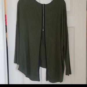 Zipper High/low Blouse